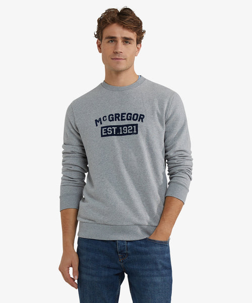 Sweatshirt Graphic Ronde Hals | Medium Grey Melange