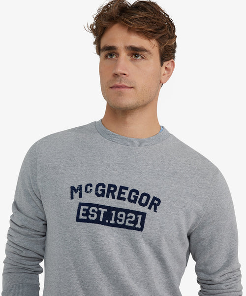 Sweatshirt Graphic Ronde Hals | Medium Grey Melange