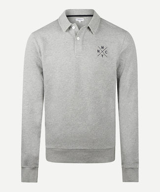 Polo Sweatshirt Lange Mouw | Medium Grey Melange