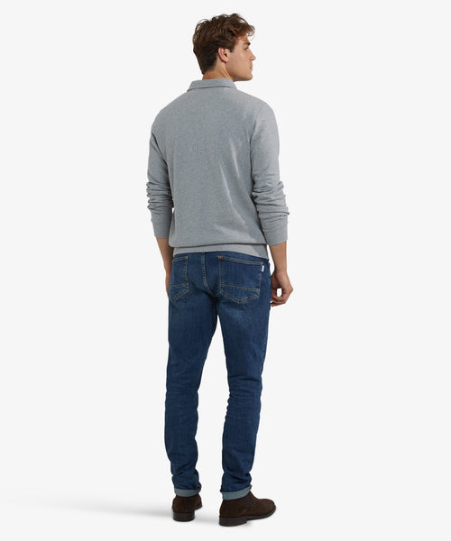 Polo Sweatshirt Lange Mouw | Medium Grey Melange