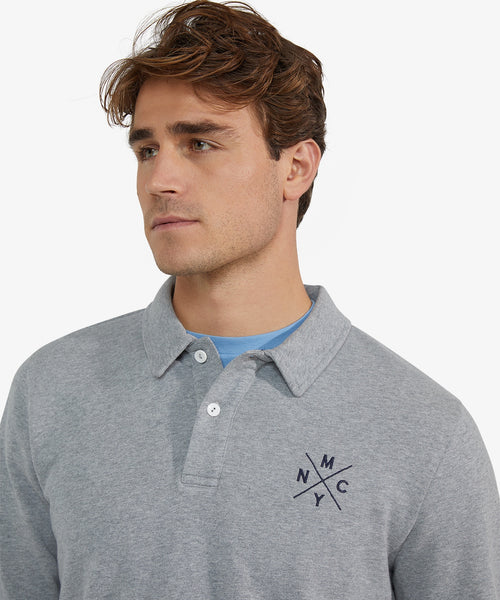 Polo Sweatshirt Lange Mouw | Medium Grey Melange
