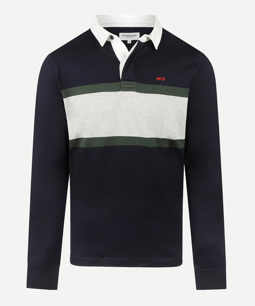 Colourblock Rugbyshirt | Navy