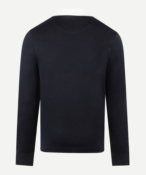 Colourblock Rugbyshirt | Navy