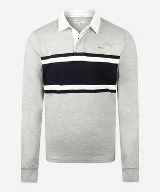 Colourblock Rugby Shirt | Medium Gray Melange