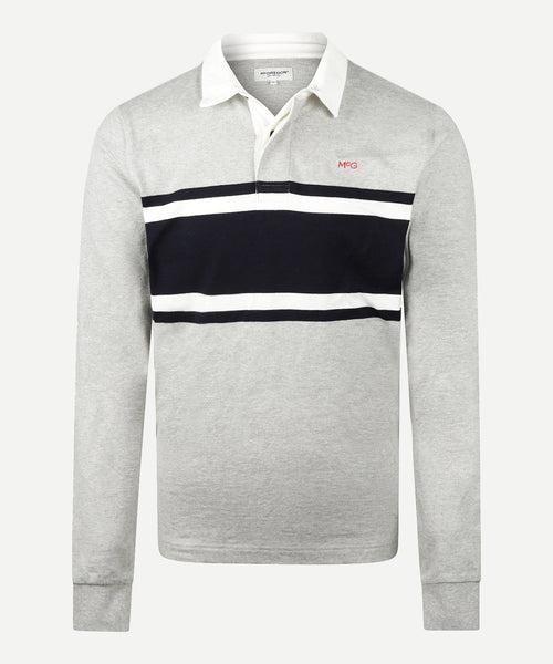 Colourblock Rugbyshirt | Medium Grey Melange