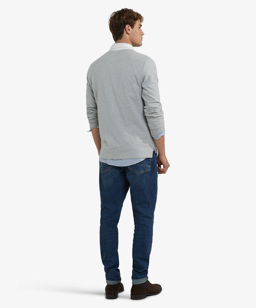 Colourblock Rugbyshirt | Medium Grey Melange