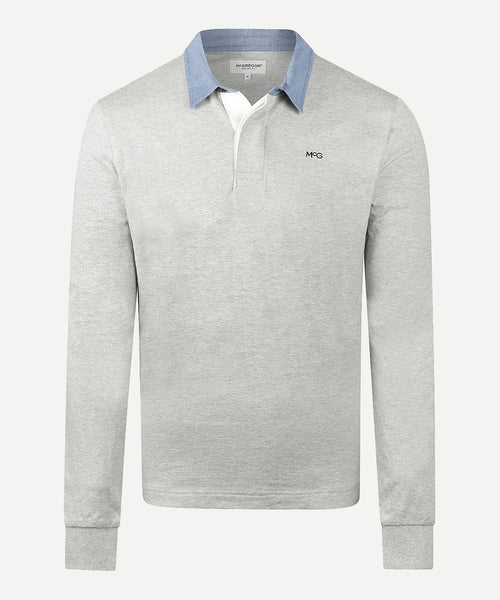 Classic Cotton Rugby Shirt | Medium Grey Melange