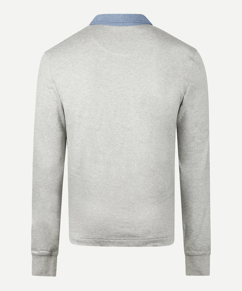 Classic Cotton Rugby Shirt | Medium Grey Melange