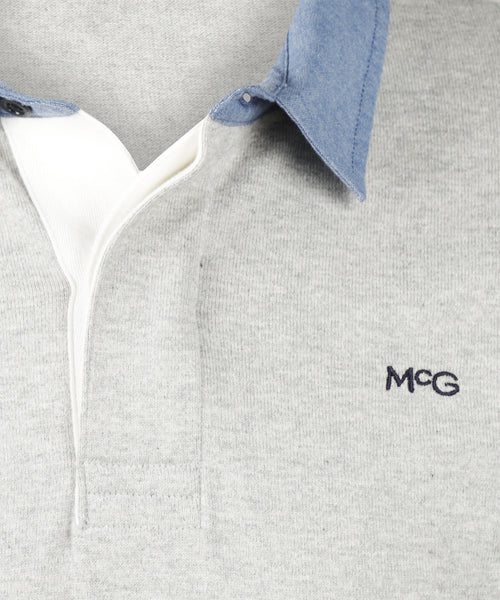 Classic Cotton Rugby Shirt | Medium Grey Melange