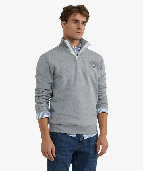 Sweatshirt Half-Zip | Medium Grey Melange