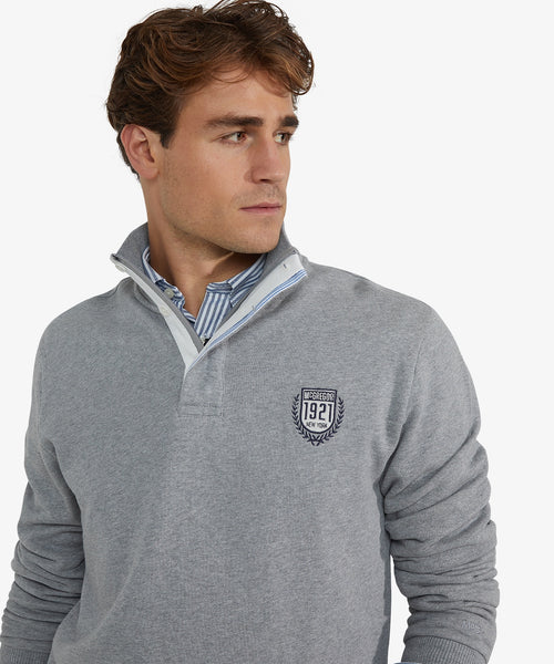 Sweatshirt Half-Zip | Medium Grey Melange