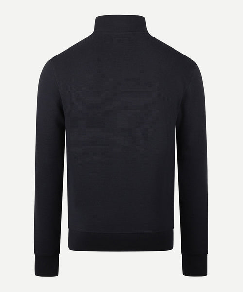 Sweatshirt Half-Zip Ribstructuur | Navy