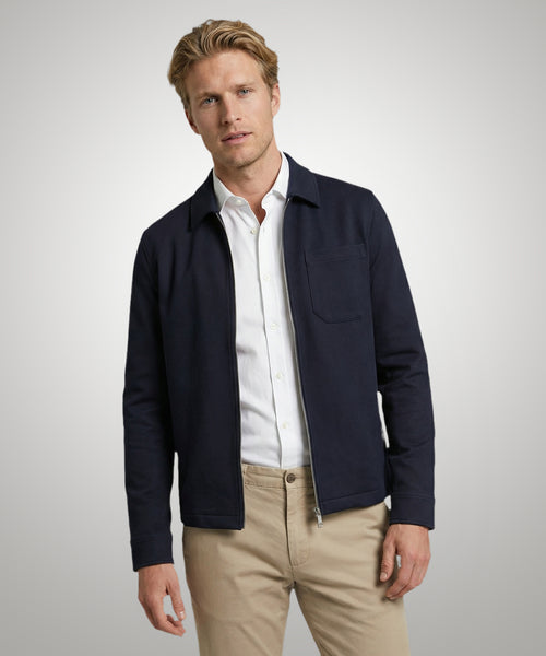 Piqué Jacket | Navy
