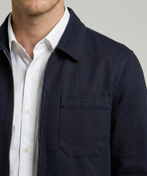 Piqué Jacket | Navy