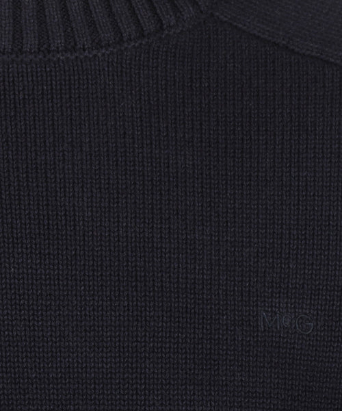Cotton Crew Neck Sweater | Navy