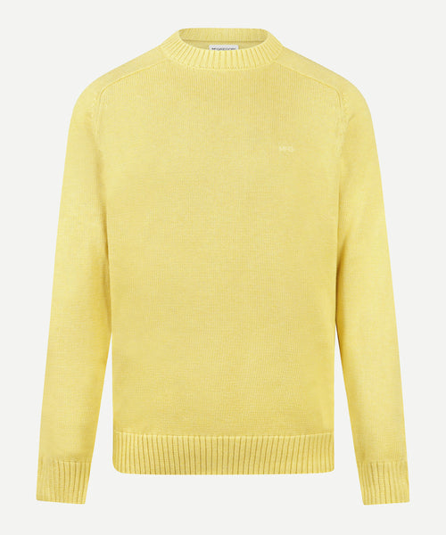 Trui Katoen Ronde Hals | Light Yellow