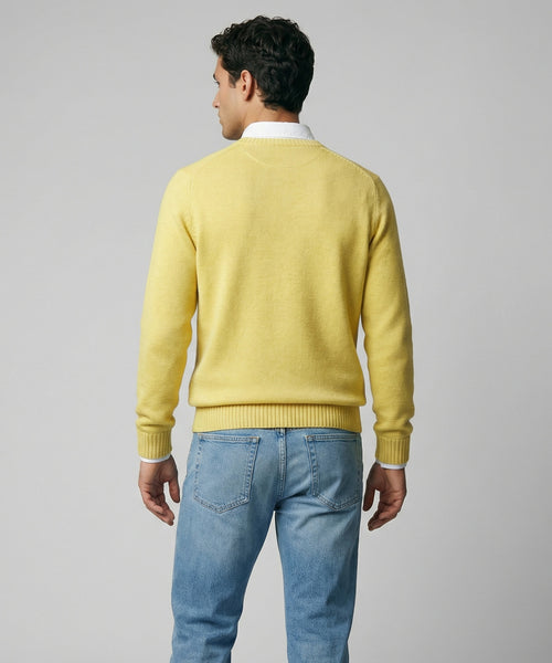 Trui Katoen Ronde Hals | Light Yellow