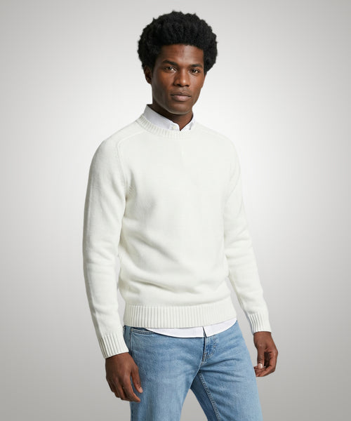 Trui Katoen Ronde Hals | Off White