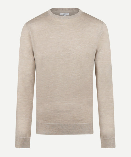 Trui Extra Fine Merino Ronde Hals | Sand