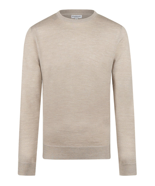 Extra Fine Merino Crew Neck Sweater | Sand