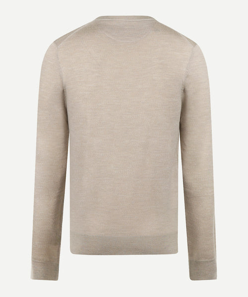 Trui Extra Fine Merino Ronde Hals | Sand