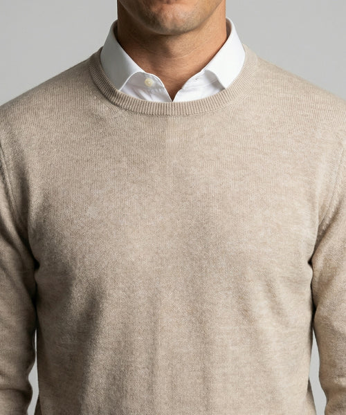 Trui Extra Fine Merino Ronde Hals | Sand