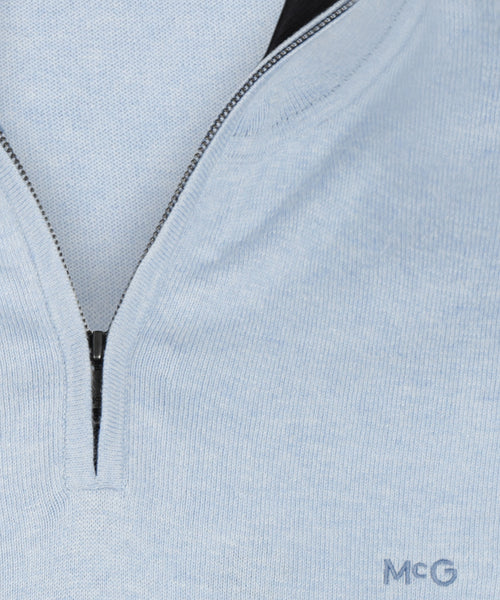 Half-Zip Sweater Cotton Cashmere | Light Blue