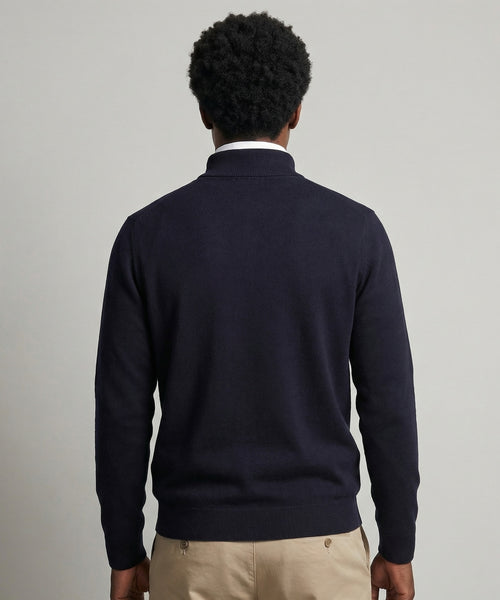 Trui Half-Zip Katoen Cashmere | Navy