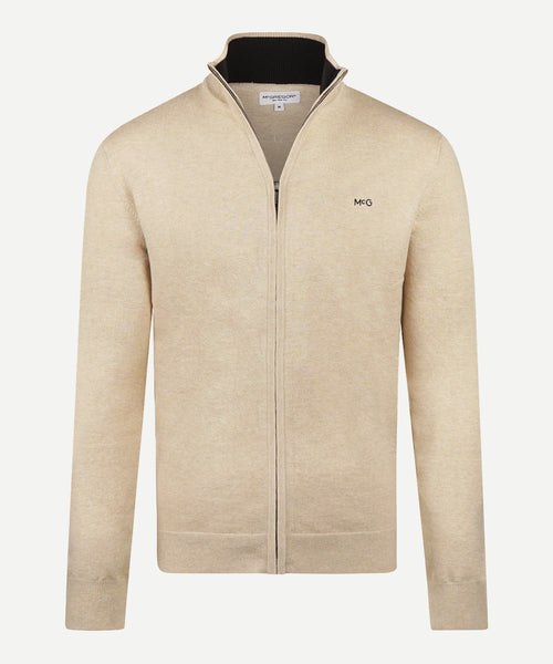 Zipped Cardigan Cotton Cashmere | Sand