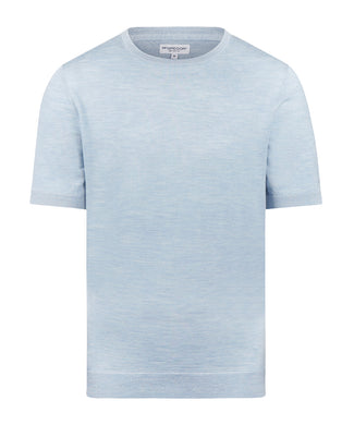 Extra Fine Merino Crew Neck T-Shirt | Light Blue