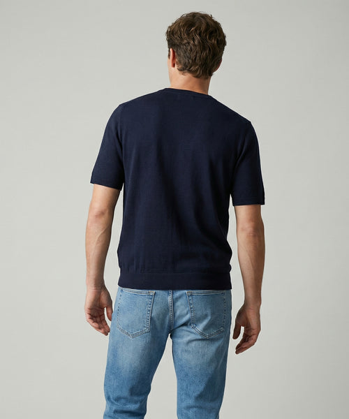 T-shirt Extra Fine Merino Round Neck | Navy