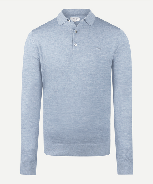Polo Sweater Merino Wool | Light Blue