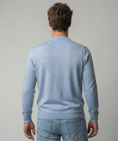 Polo Sweater Merino Wool | Light Blue