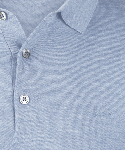 Polo Sweater Merino Wool | Light Blue
