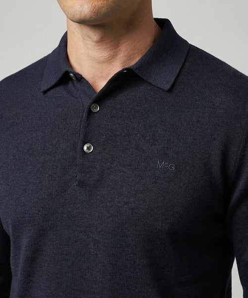 Polo Sweater Merino Wool | Navy