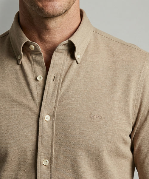 Overhemd Stretch Piqué | Sand