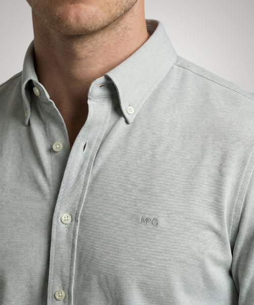 Stretch Piqué Shirt | Light Olive