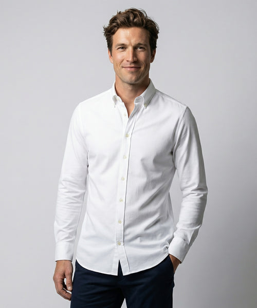 Stretch Piqué Shirt | White