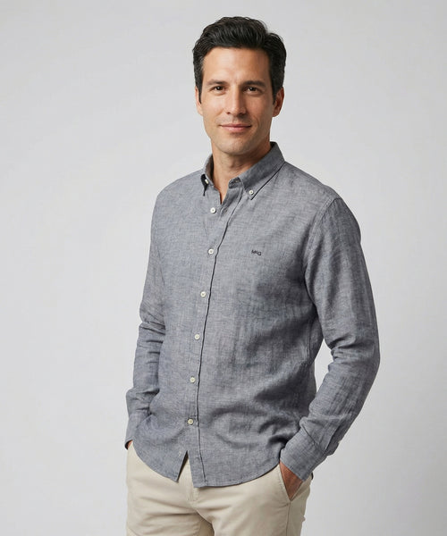 Shirt Cotton Linen | Navy