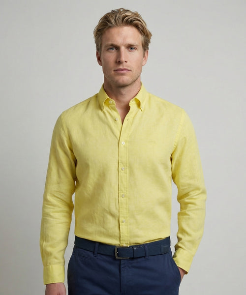 Overhemd Katoen Linnen | Light Yellow