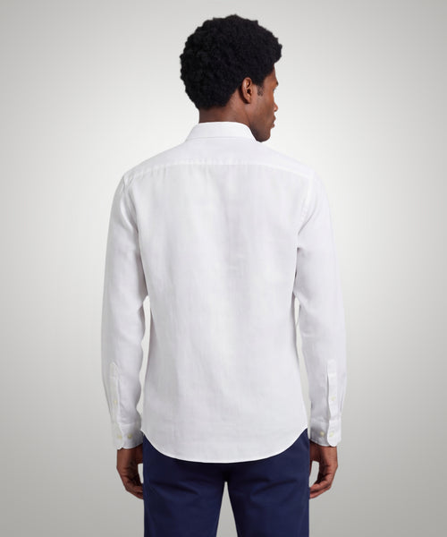 Overhemd Katoen Linnen | White