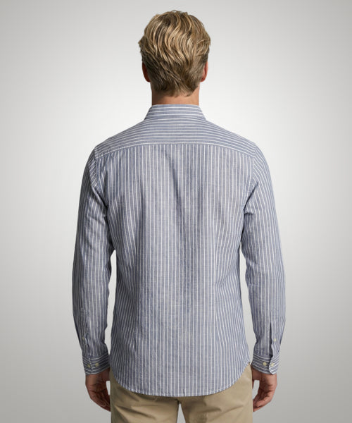 Shirt Cotton Linen Stripe | Indigo