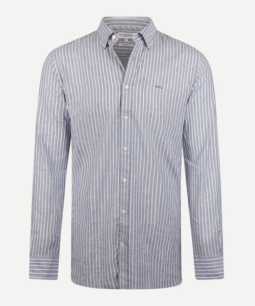 Shirt Cotton Linen Stripe | Indigo