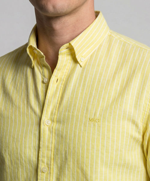 Overhemd Katoen Linnen Streep | Light Yellow