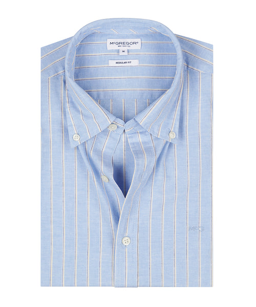 Shirt Cotton Linen Wide Stripe | Light Blue