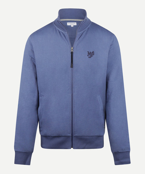 Zip Thru Sweat Cardigan | Vintage Blue