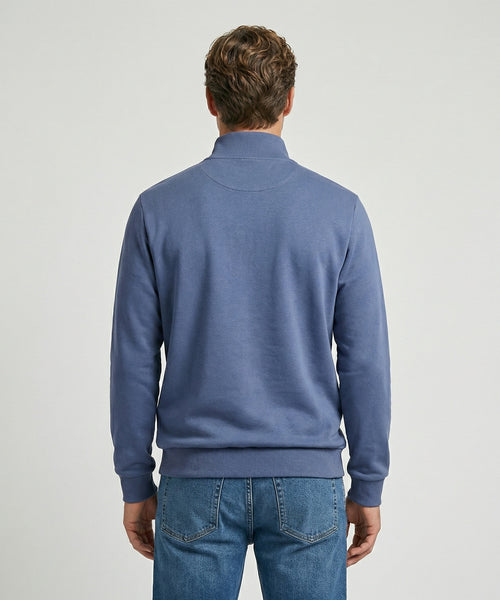 Zip Thru Sweat Cardigan | Vintage Blue