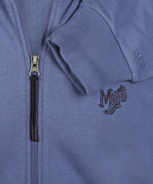 Zip Thru Sweat Cardigan | Vintage Blue