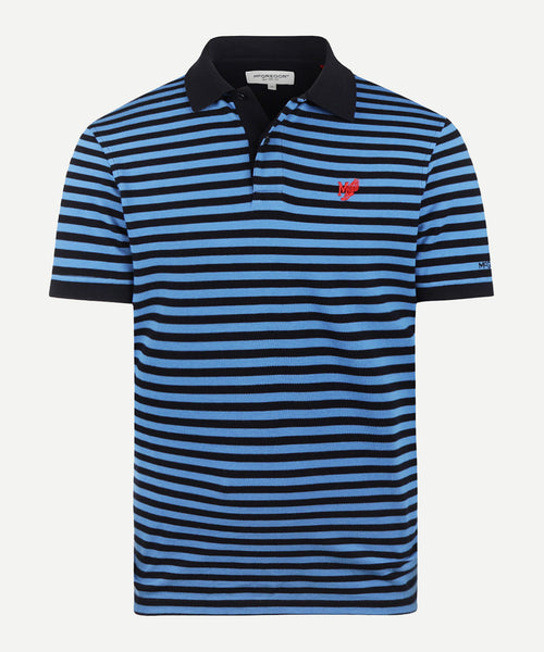 Piqué Polo Stripe | Medium Blue