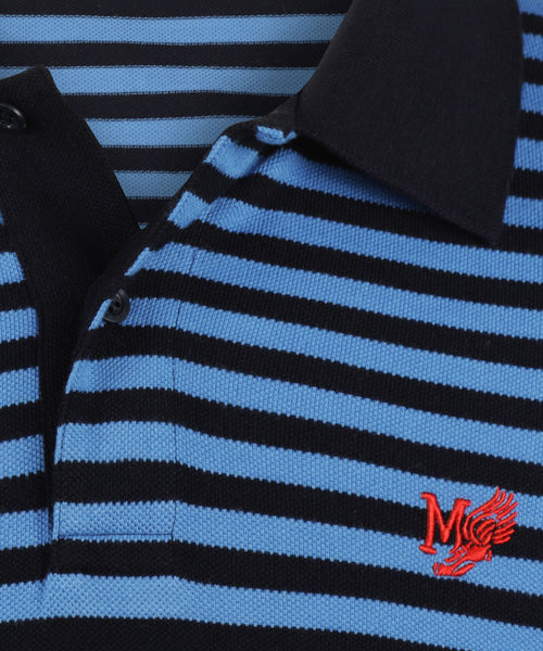 Piqué Polo Stripe | Medium Blue
